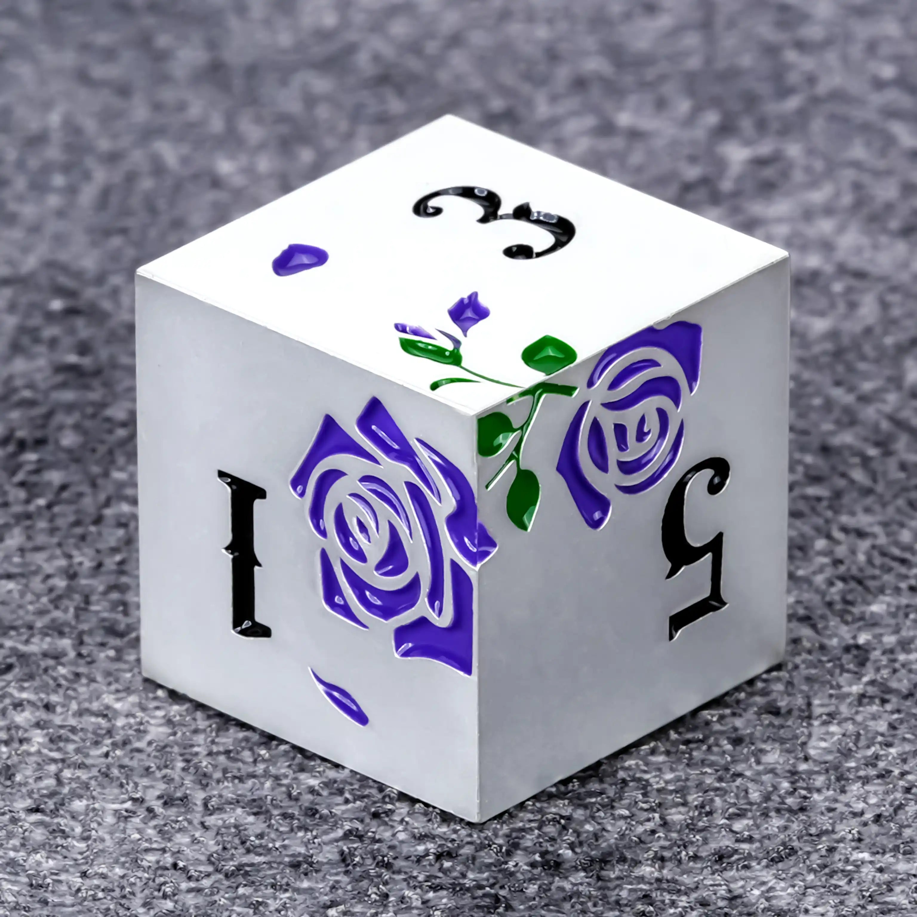 Valentine's Day DND Dice Gift - Rose Metal Dice Set - Bear Dice