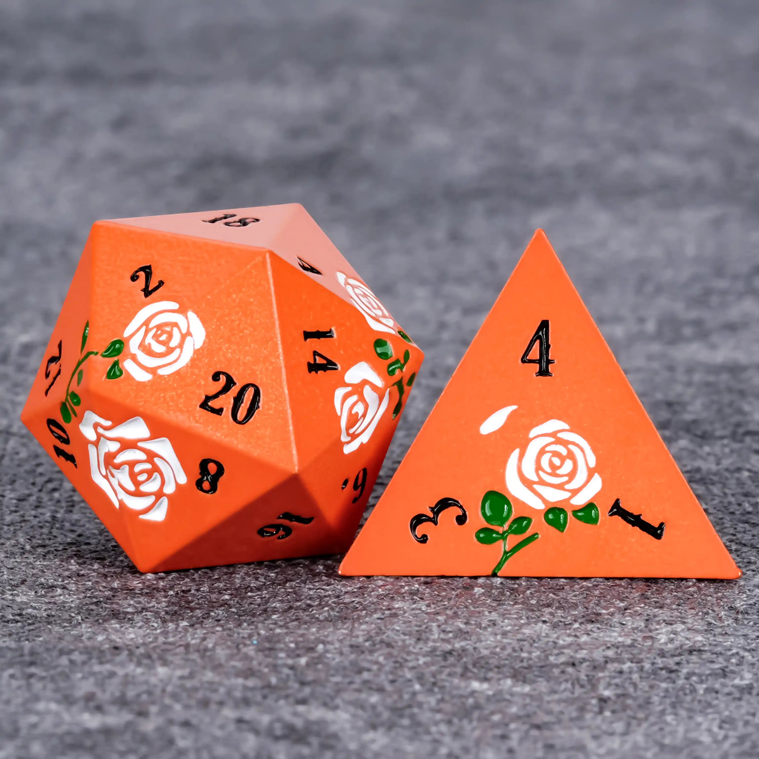 Valentine's Day DND Dice Gift - Rose Metal Dice Set - Bear Dice