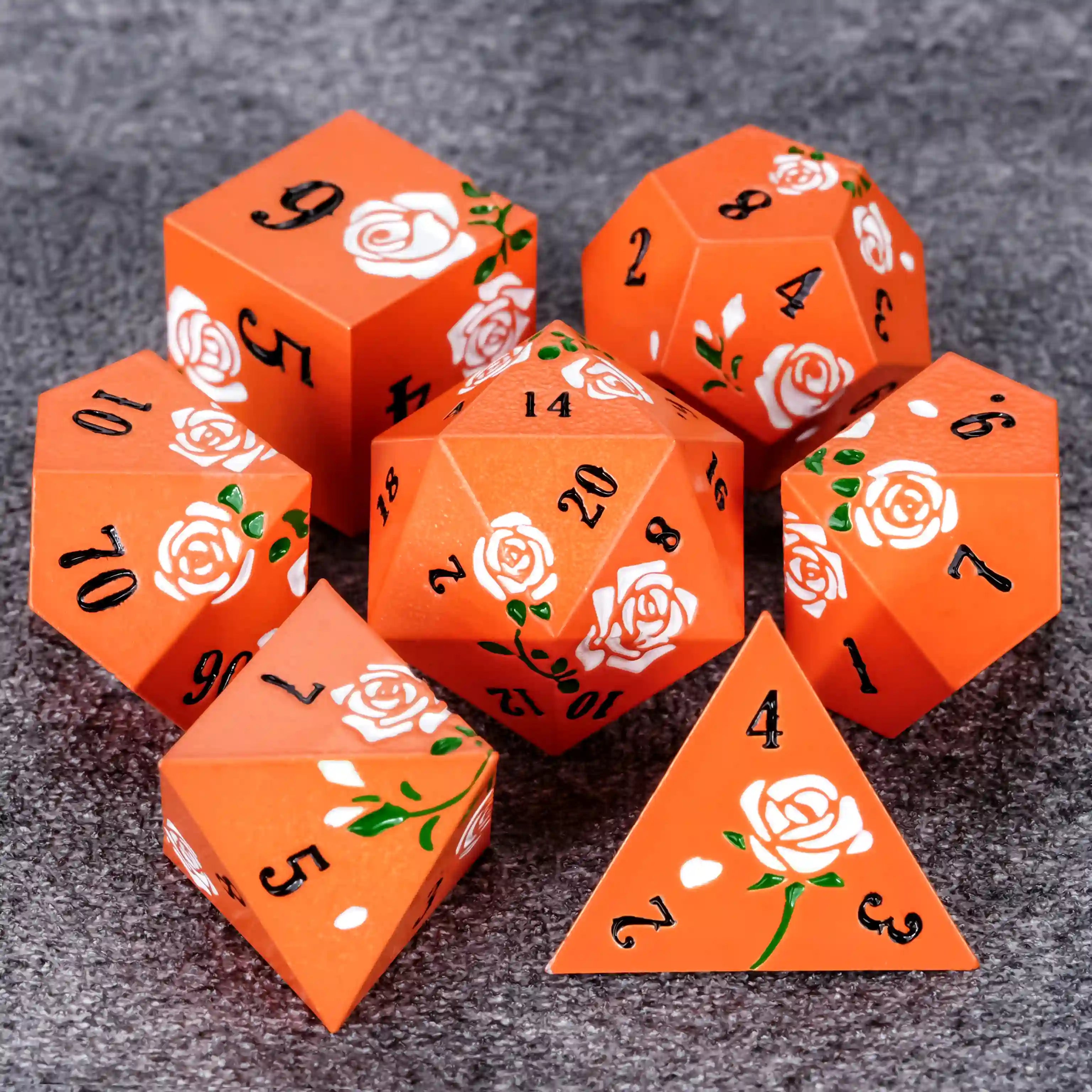 Valentine's Day DND Dice Gift - Rose Metal Dice Set - Bear Dice