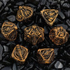 Vintage Brass Skull Metal Hollow DND Dice Set - Bear Dice